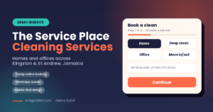 Demo website preview for The Service Place Cleaning Services in Kingston, Jamaica
